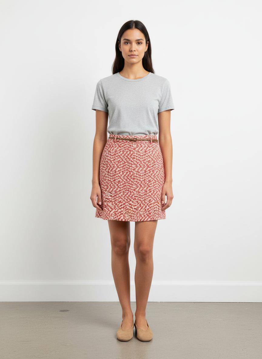 Jupe Courte Rouge et Blanche - Taille S/36