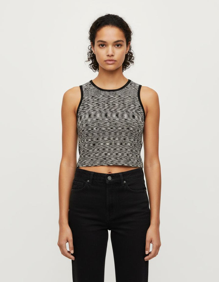 Crop Top Gris et Noir - Taille S/36