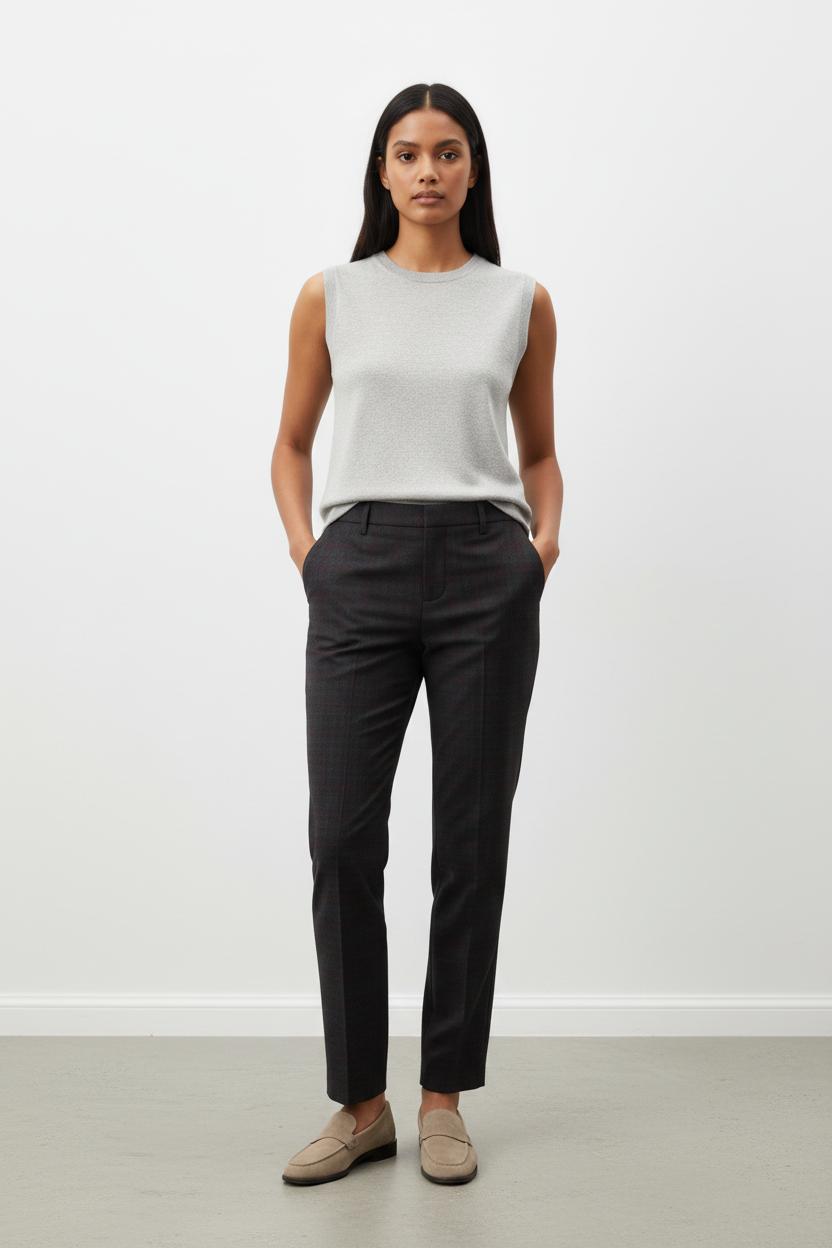 Pantalon gris foncé à carreaux - Taille XL/42