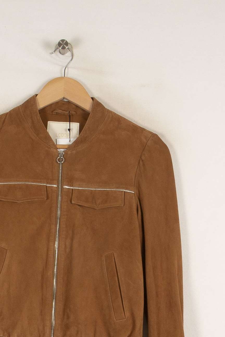 Veste en cuir marron - Taille XS/34 de la marque I.Code | PARAD40047 - Vendu par Paradigme - Image 2