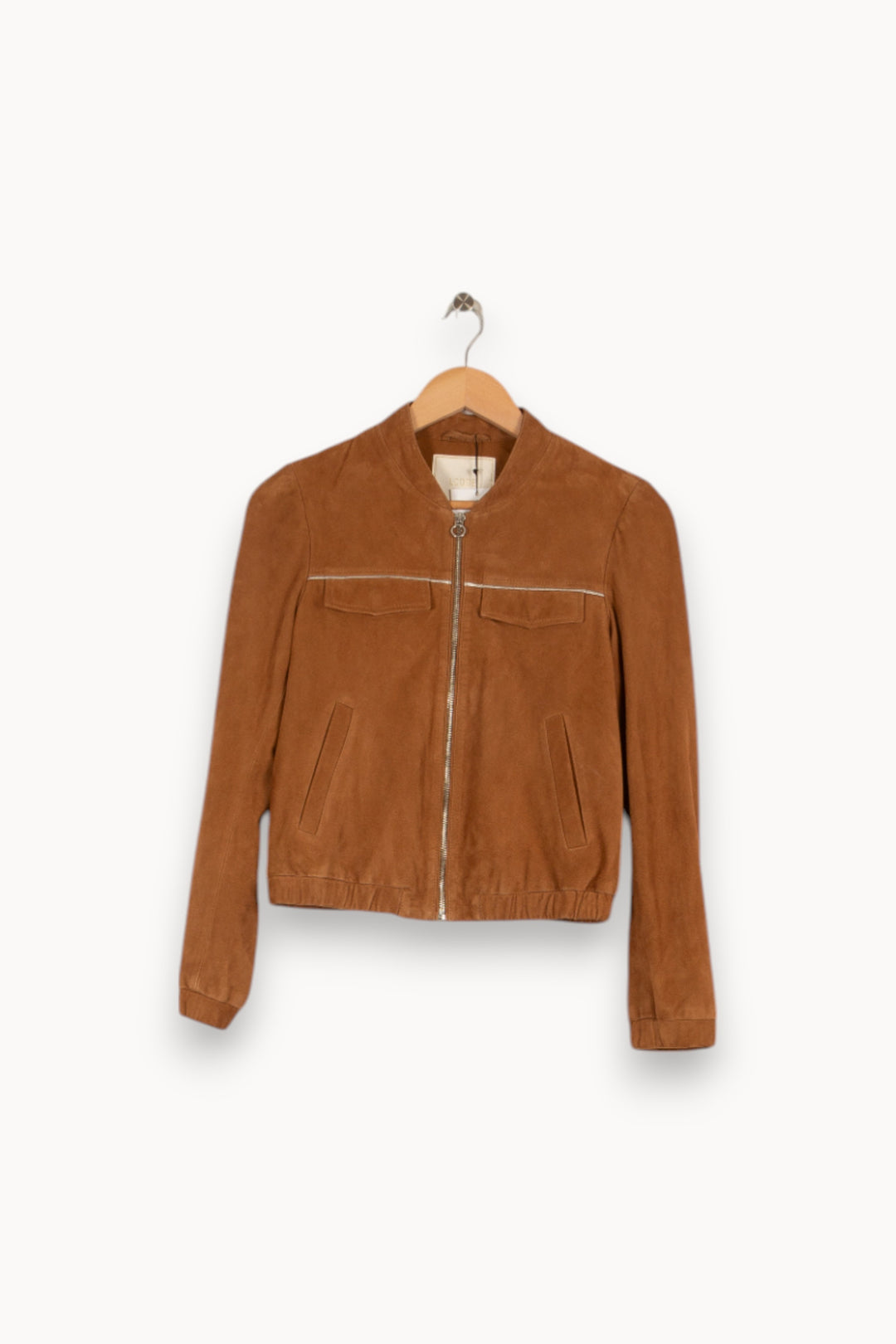 Veste en cuir marron - Taille XS/34 de la marque I.Code | PARAD40047 - Vendu par Paradigme - Image 1