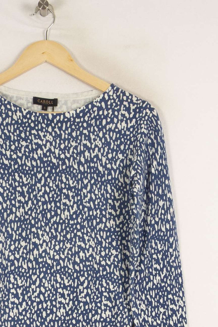 Pull bleu et blanc - Taille S/36 de la marque Caroll | PARAD40063 - Vendu par Paradigme - Image 2
