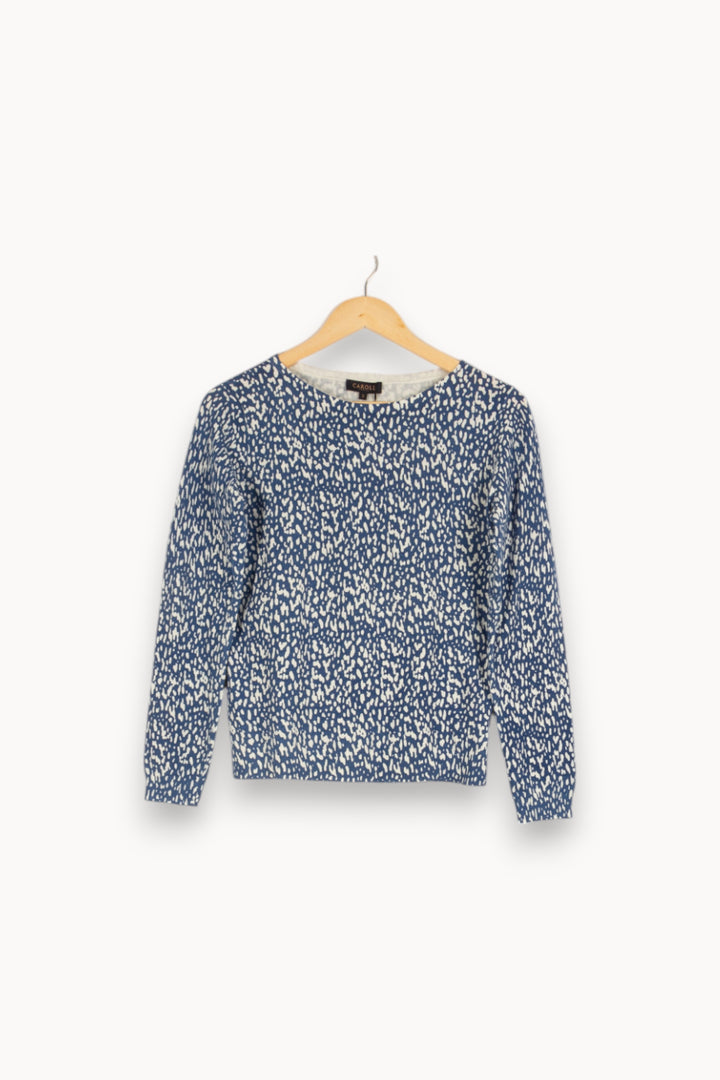 Pull bleu et blanc - Taille S/36 de la marque Caroll | PARAD40063 - Vendu par Paradigme - Image 1