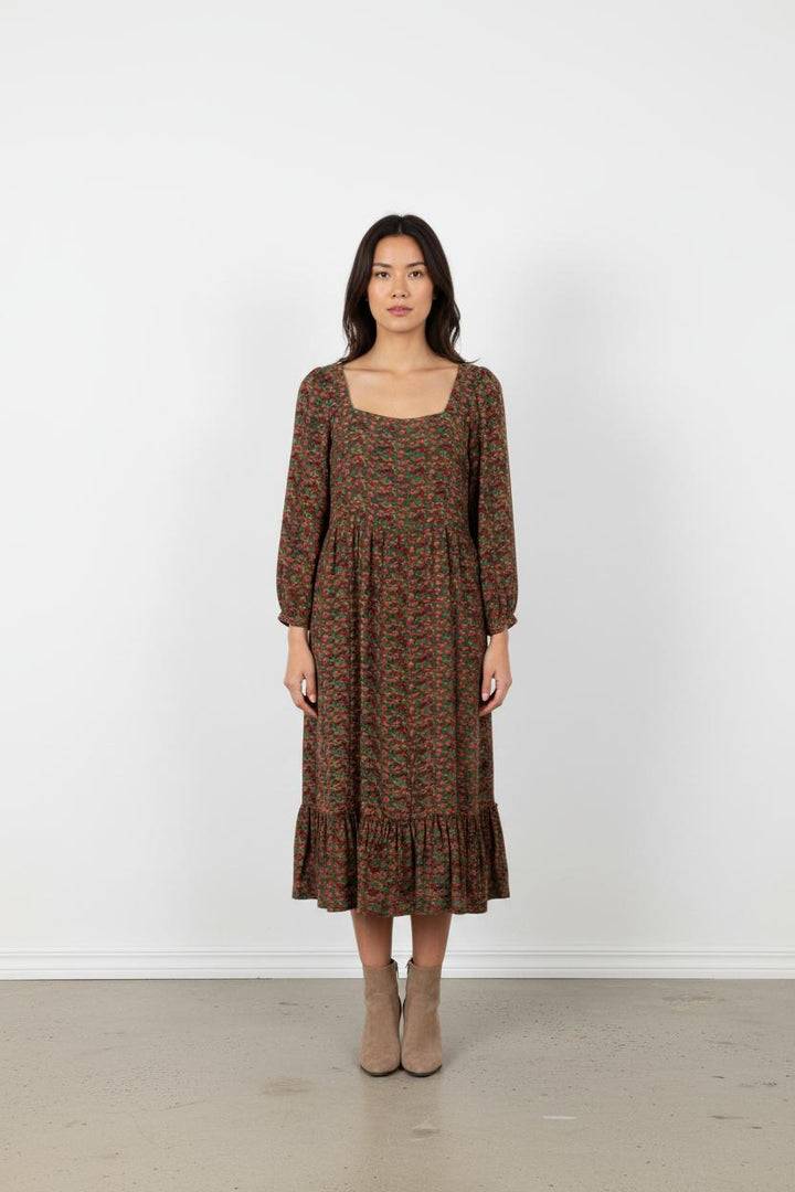 Robe longue verte à motifs - Taille M/38