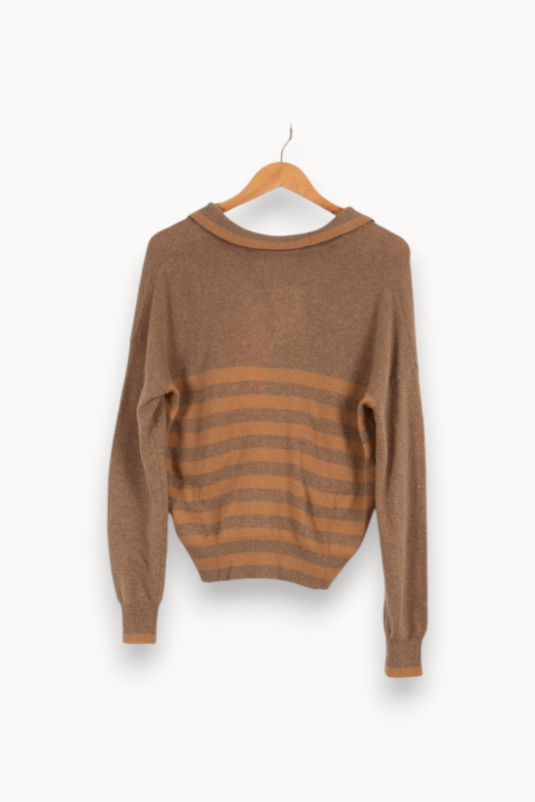 Pull/polo marron rayé - Taille S/36 de la marque Absolut Cashmere | PARAD40187 - Vendu par Paradigme - Image 3