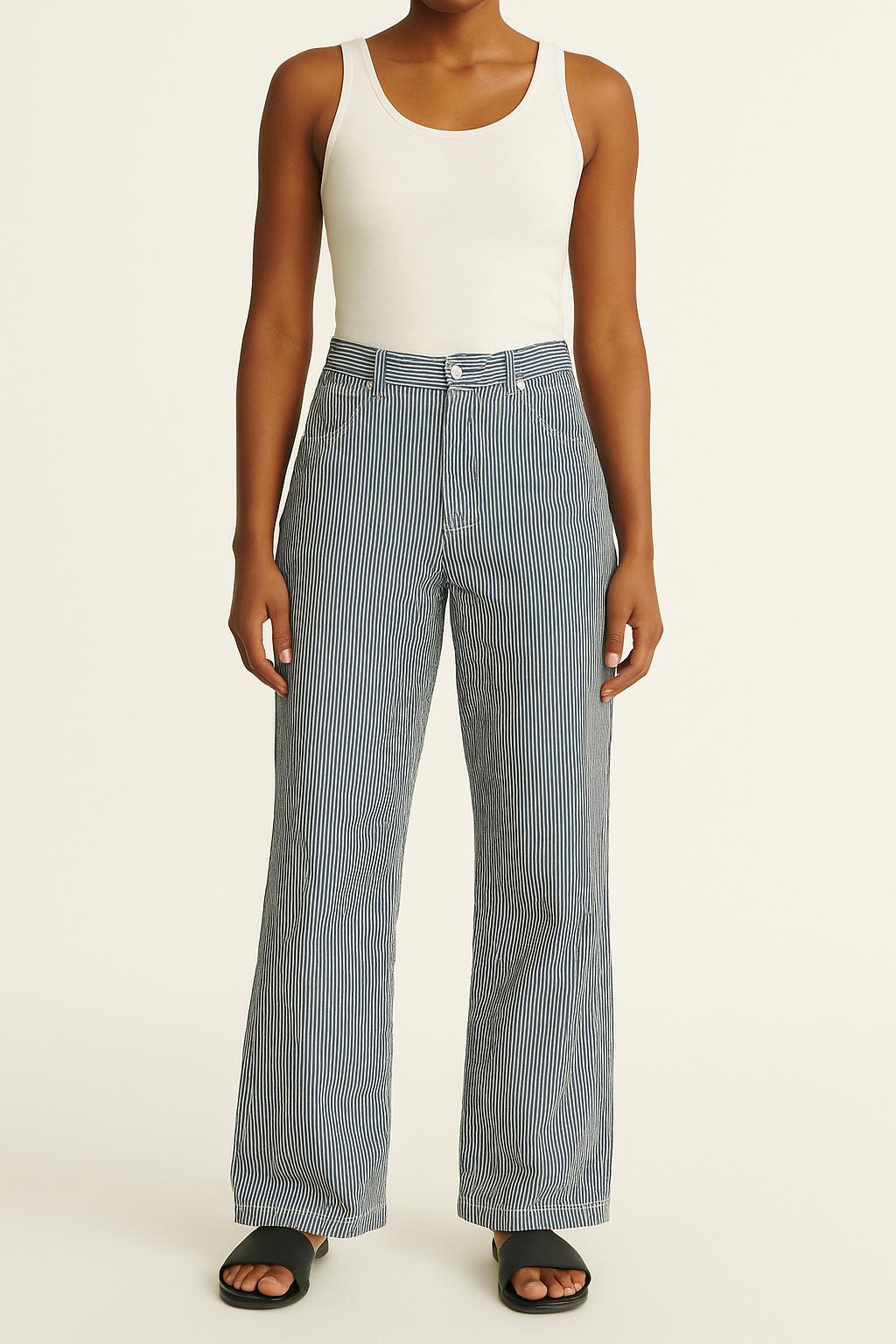 Pantalon bleu rayé - Taille XS/34 de la marque Comptoir des Cotonniers | PARAD40191 - Vendu par Paradigme - Image 1