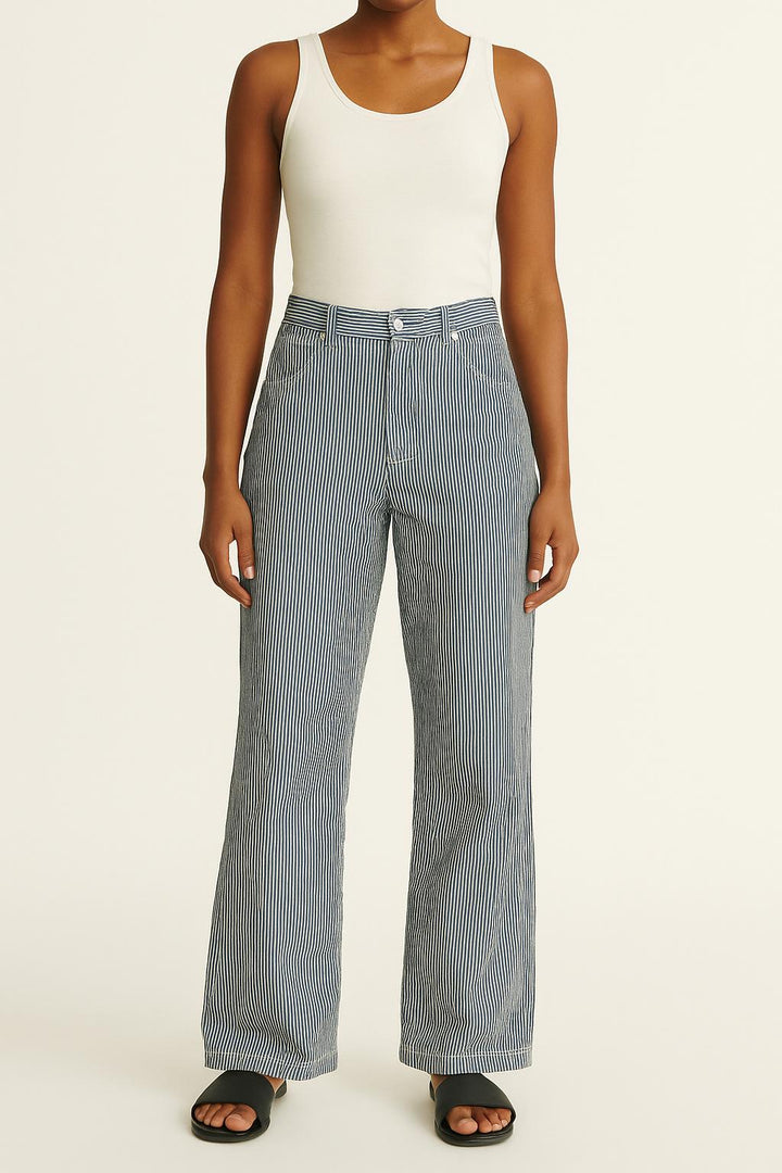 Pantalon bleu rayé - Taille XS/34 de la marque Comptoir des Cotonniers | PARAD40191 - Vendu par Paradigme - Image 1