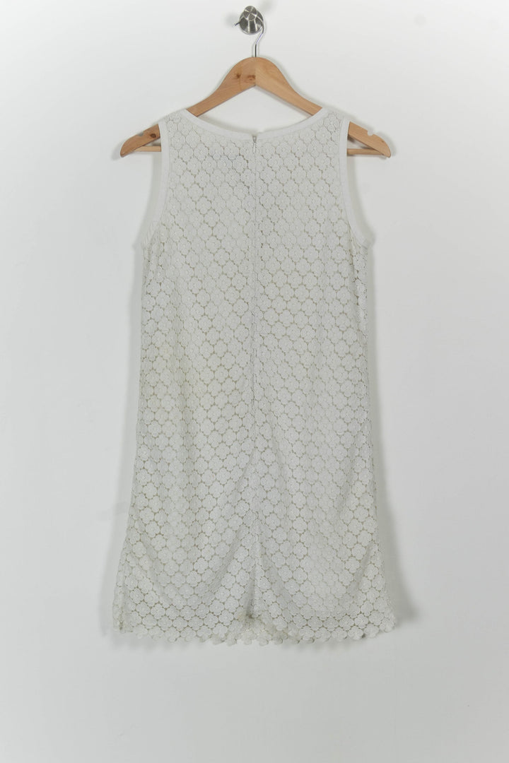 Robe blanche en broderie - Taille M/38 de la marque Tara Jarmon | PARAD40202 - Vendu par Paradigme - Image 4