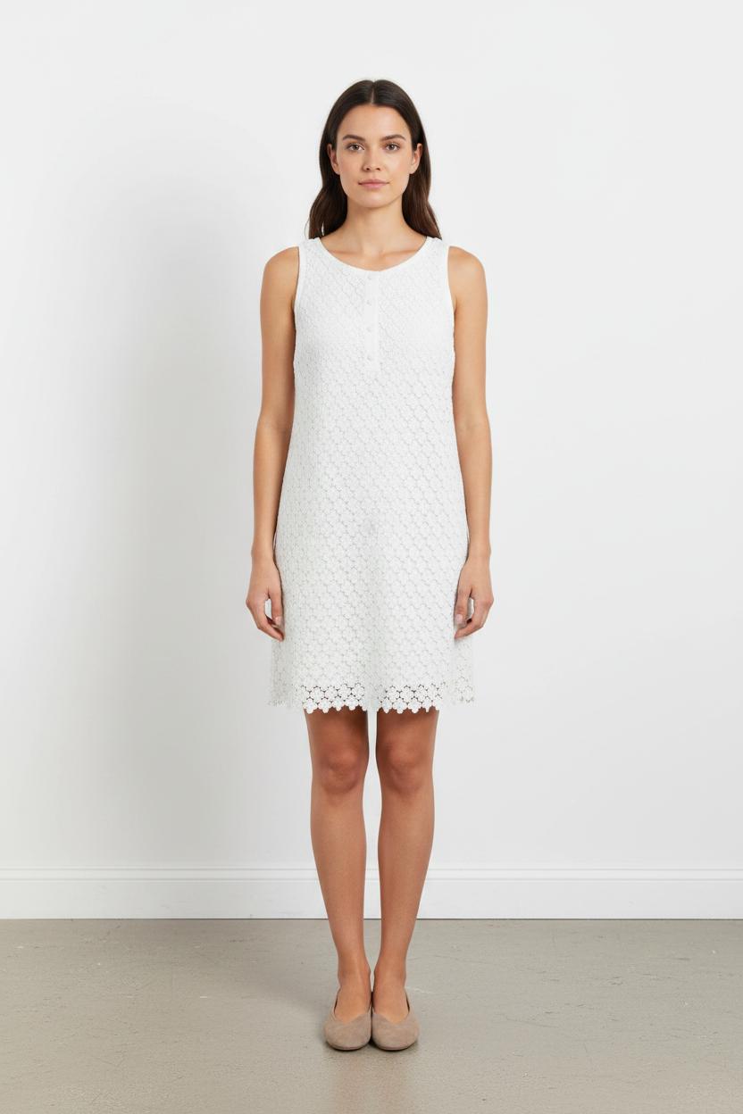 Robe blanche en broderie - Taille M/38 de la marque Tara Jarmon | PARAD40202 - Vendu par Paradigme - Image 1