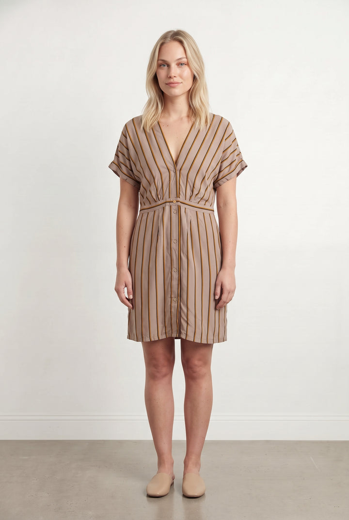 Robe rose rayée - Taille L/40 de la marque Sessùn | PARAD40213 - Vendu par Paradigme - Image 1