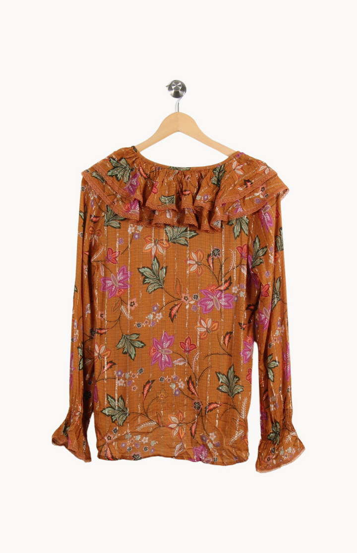 Blouse orange à motifs - Taille XS/34 de la marque Imprevu | PARAD40214 - Vendu par Paradigme - Image 4