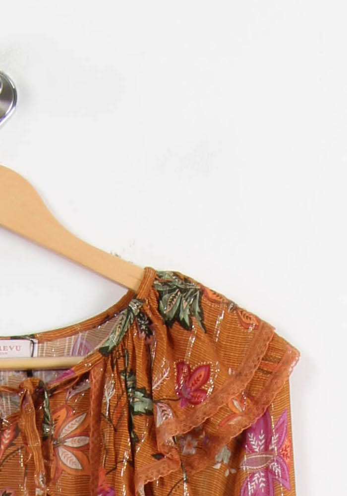 Blouse orange à motifs - Taille XS/34 de la marque Imprevu | PARAD40214 - Vendu par Paradigme - Image 3