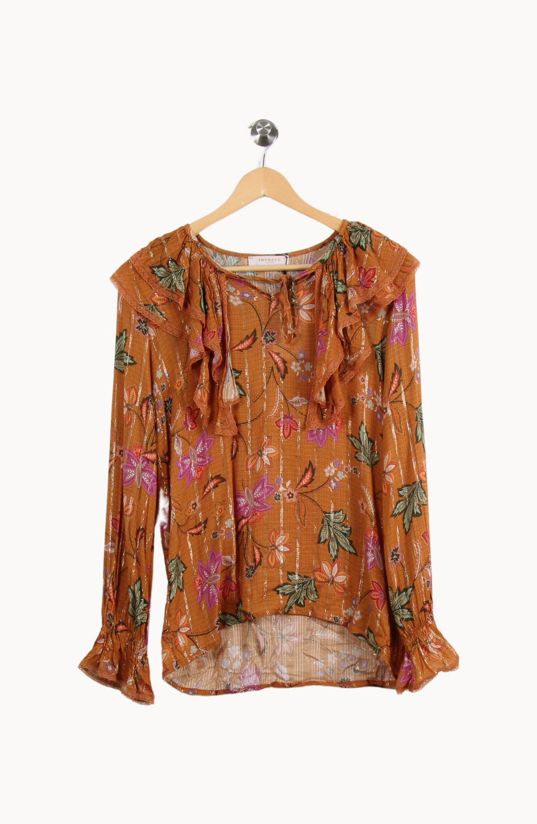 Blouse orange à motifs - Taille XS/34 de la marque Imprevu | PARAD40214 - Vendu par Paradigme - Image 2