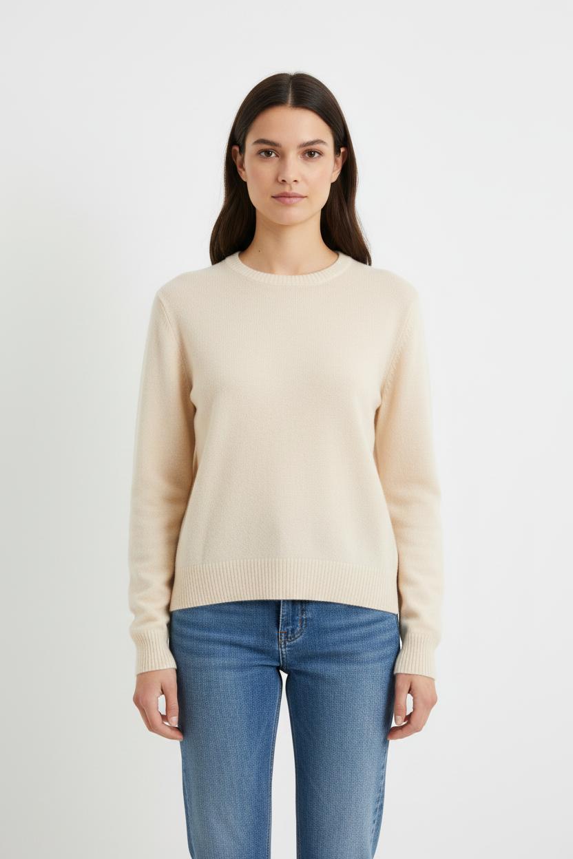 Pull beige/blanc - Taille S/36