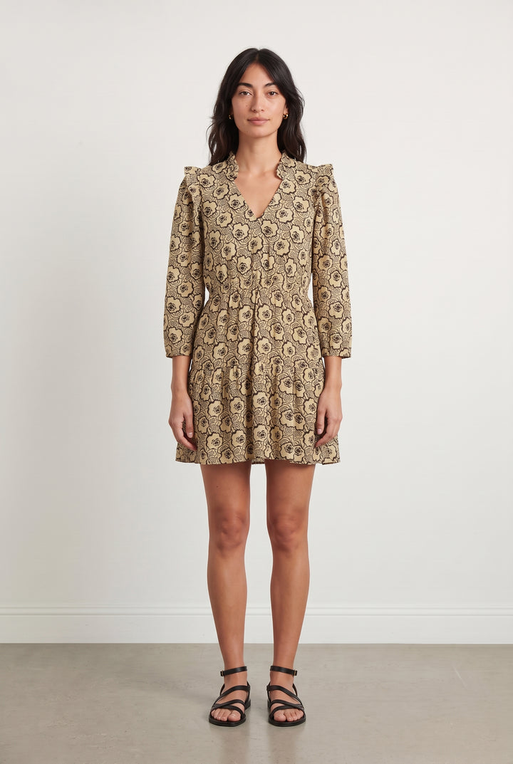 Robe beige à motifs - Taille M/38 de la marque ba&sh | PARAD40262 - Vendu par Paradigme - Image 1