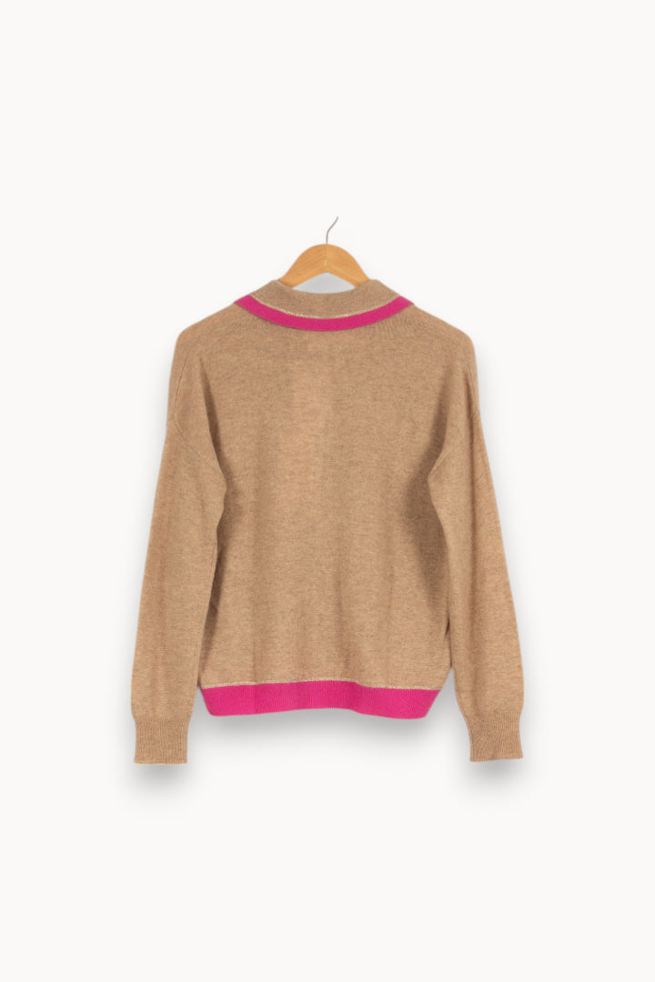Gilet beige et violet - Taille S/36 de la marque Absolut Cashmere | PARAD40265 - Vendu par Paradigme - Image 3