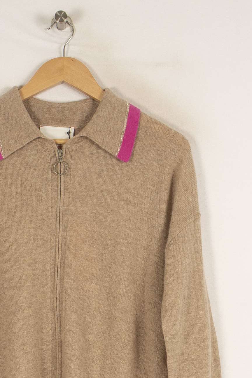 Gilet beige et violet - Taille S/36 de la marque Absolut Cashmere | PARAD40265 - Vendu par Paradigme - Image 2