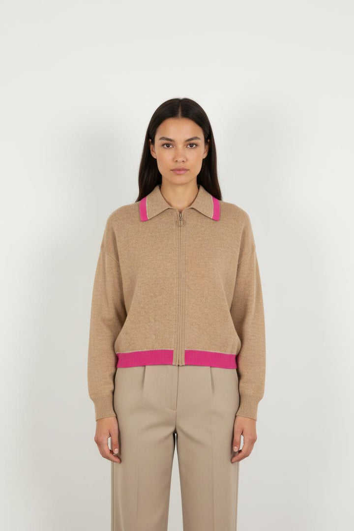 Gilet beige et violet - Taille S/36