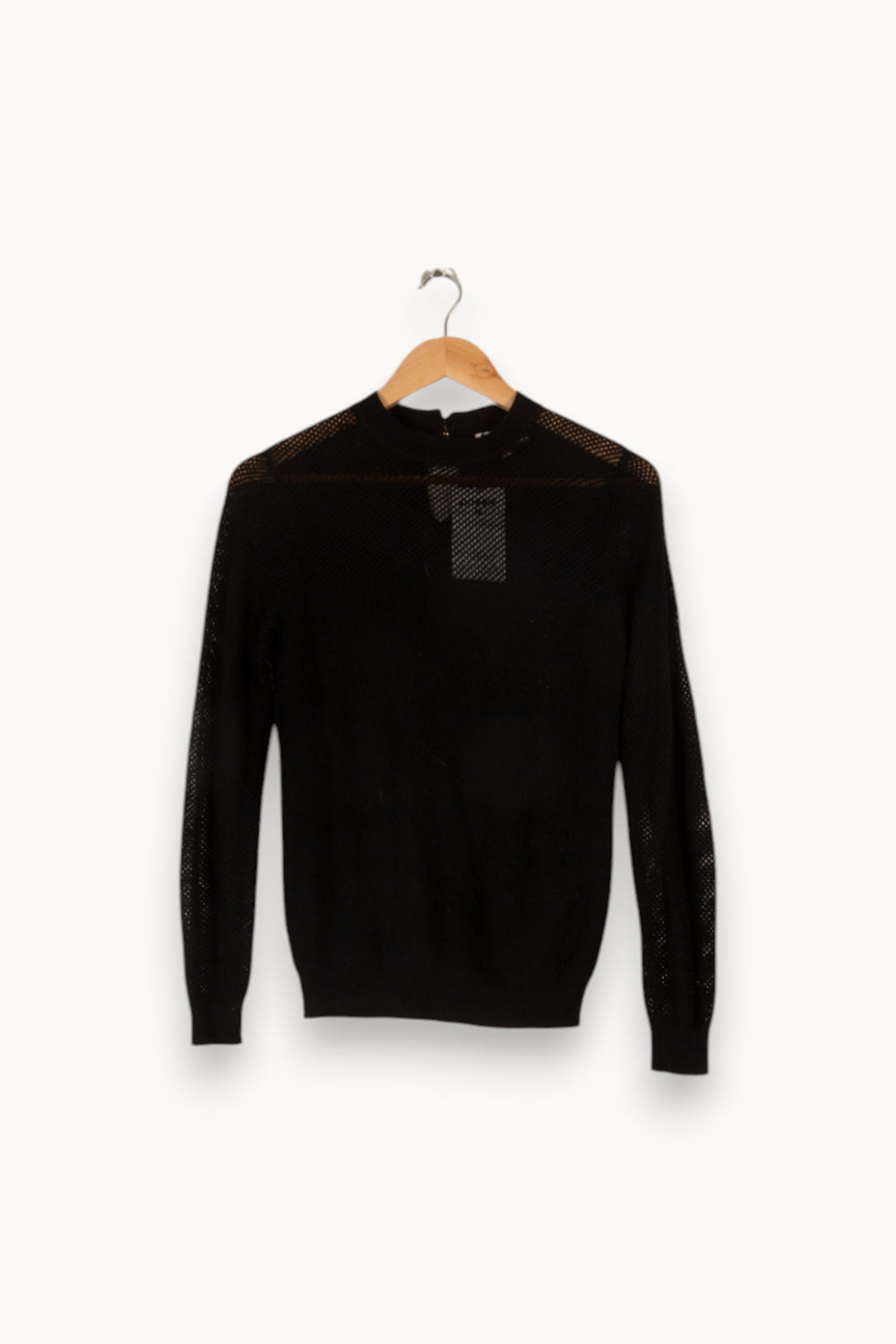 Pull noir à manches en résille - Taille S/36 de la marque Grace & Mila | PARAD40306 - Vendu par Paradigme - Image 1