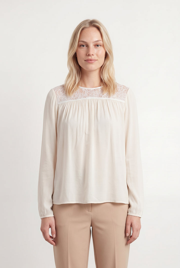 Blouse blanche en dentelle - Taille L/40 de la marque Maje | PARAD40311 - Vendu par Paradigme - Image 1