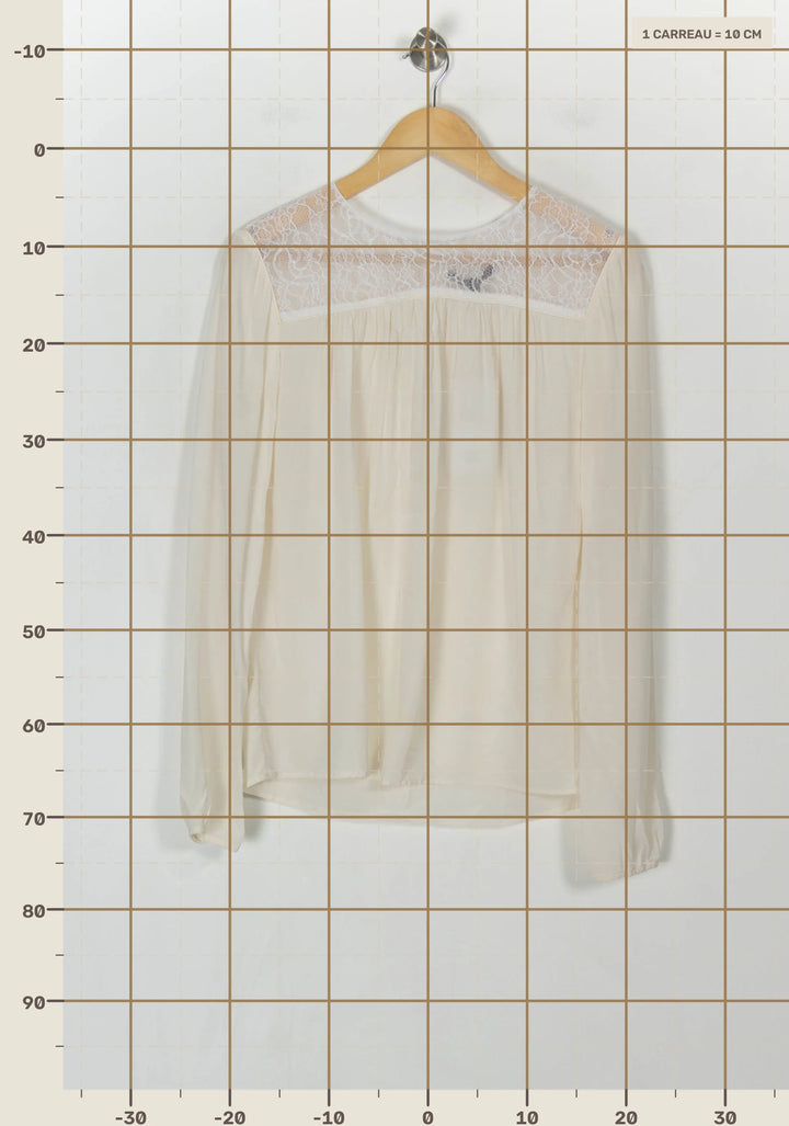 Blouse blanche en dentelle - Taille L/40 de la marque Maje | PARAD40311 - Vendu par Paradigme - Image 4