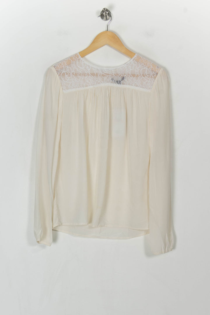 Blouse blanche en dentelle - Taille L/40 de la marque Maje | PARAD40311 - Vendu par Paradigme - Image 2