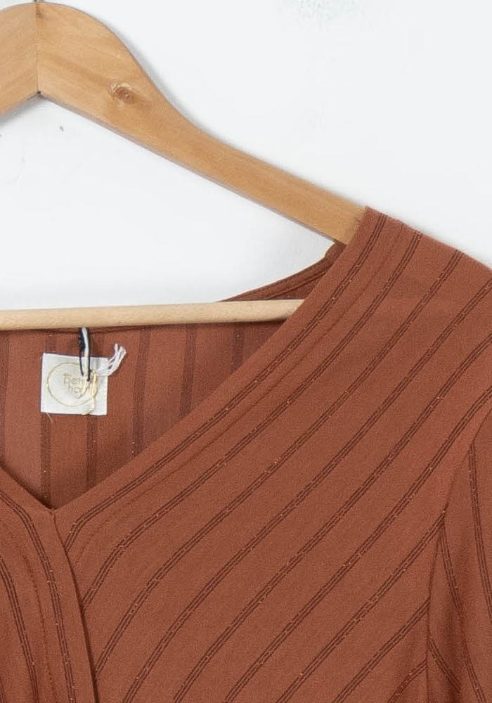 Top marron rayé - Taille S/36 de la marque Maison 123 | PARAD40338 - Vendu par Paradigme - Image 3