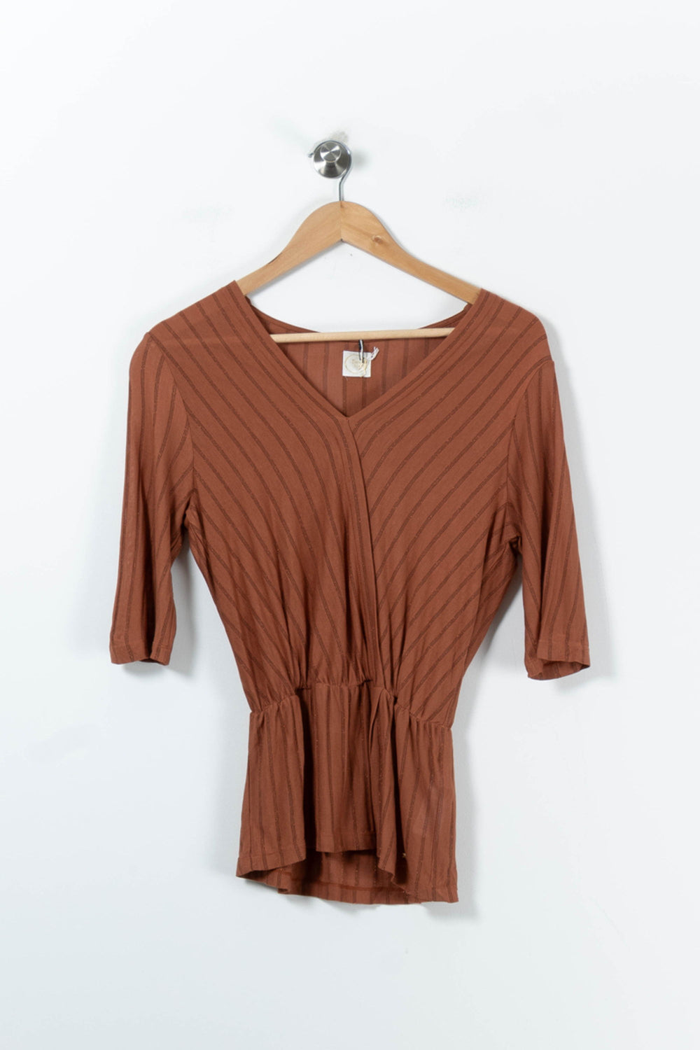 Top marron rayé - Taille S/36 de la marque Maison 123 | PARAD40338 - Vendu par Paradigme - Image 2