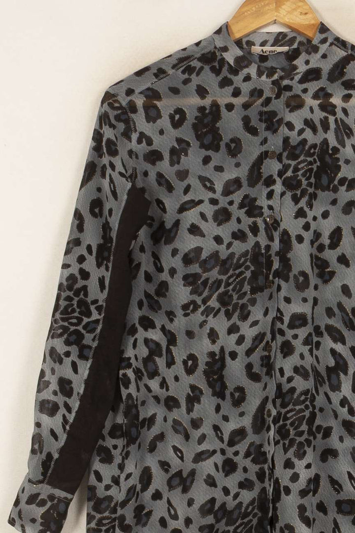Robe Chemise Kaki et Noir - Taille S/36 de la marque Acne Studios | PARAD40371 - Vendu par Paradigme - Image 8