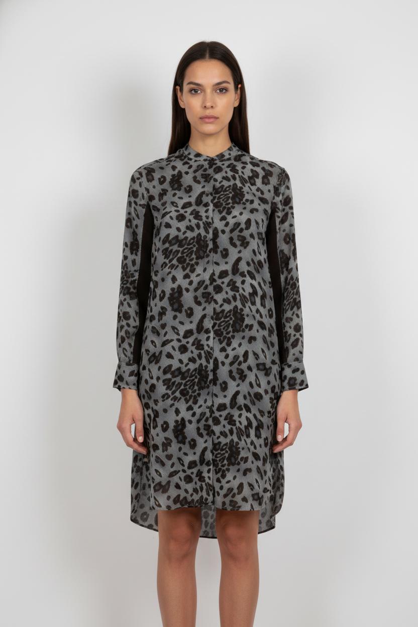 Robe Chemise Kaki et Noir - Taille S/36