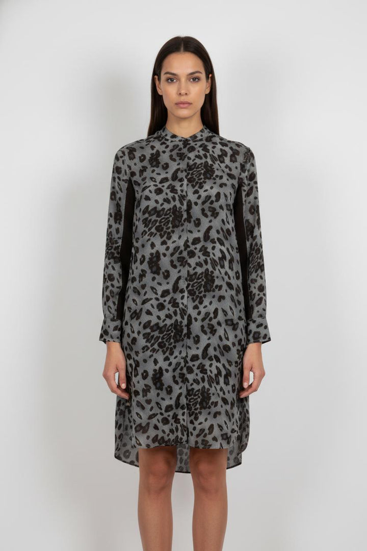 Robe Chemise Kaki et Noir - Taille S/36