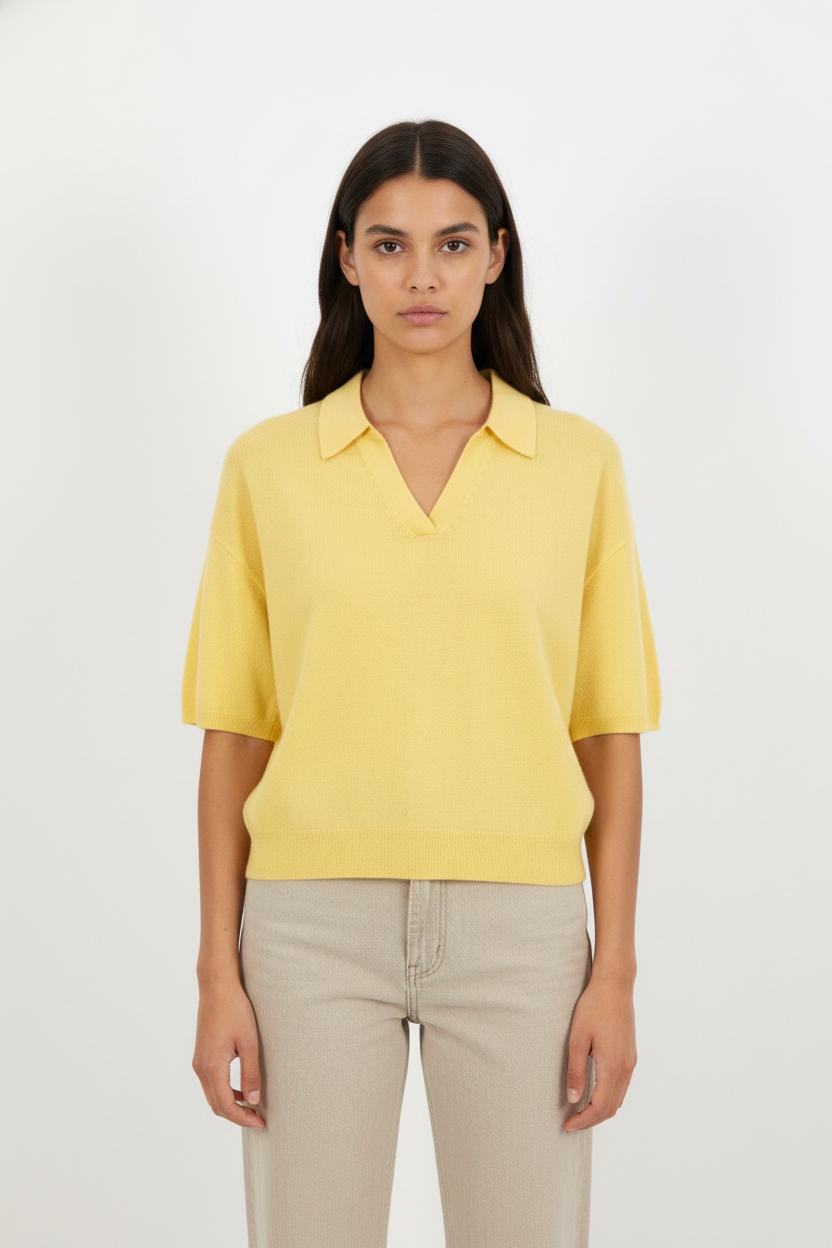 T-shirt Cachemire Jaune - Taille S/36