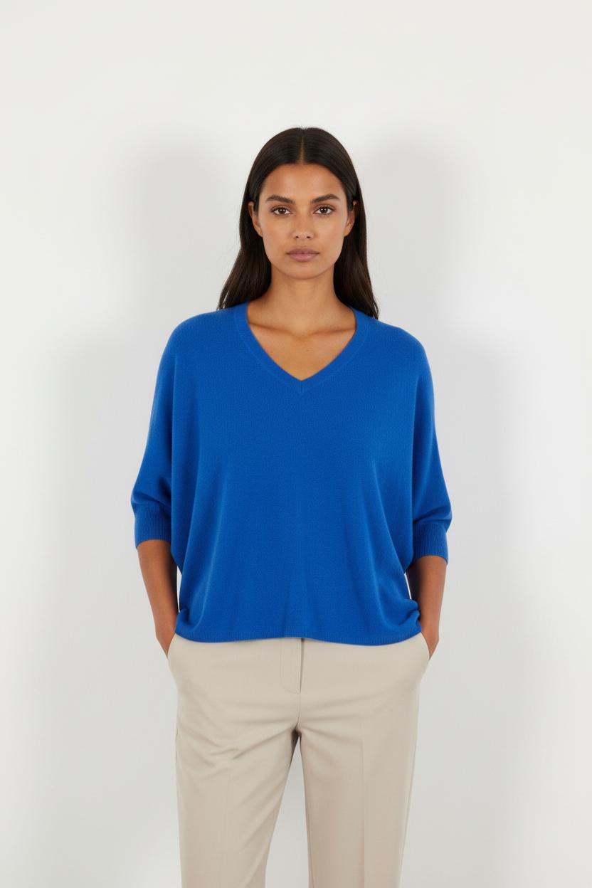 Pull en cachemire bleu - Taille S/36
