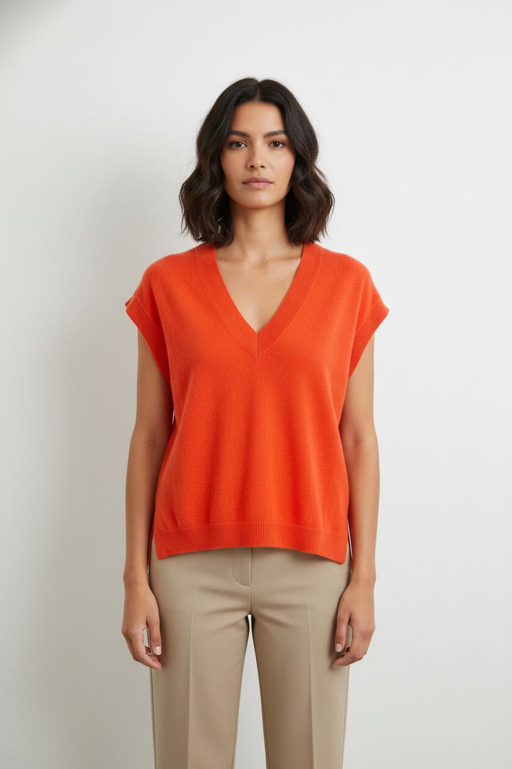 Pull en cachemire rouge - Taille S/36