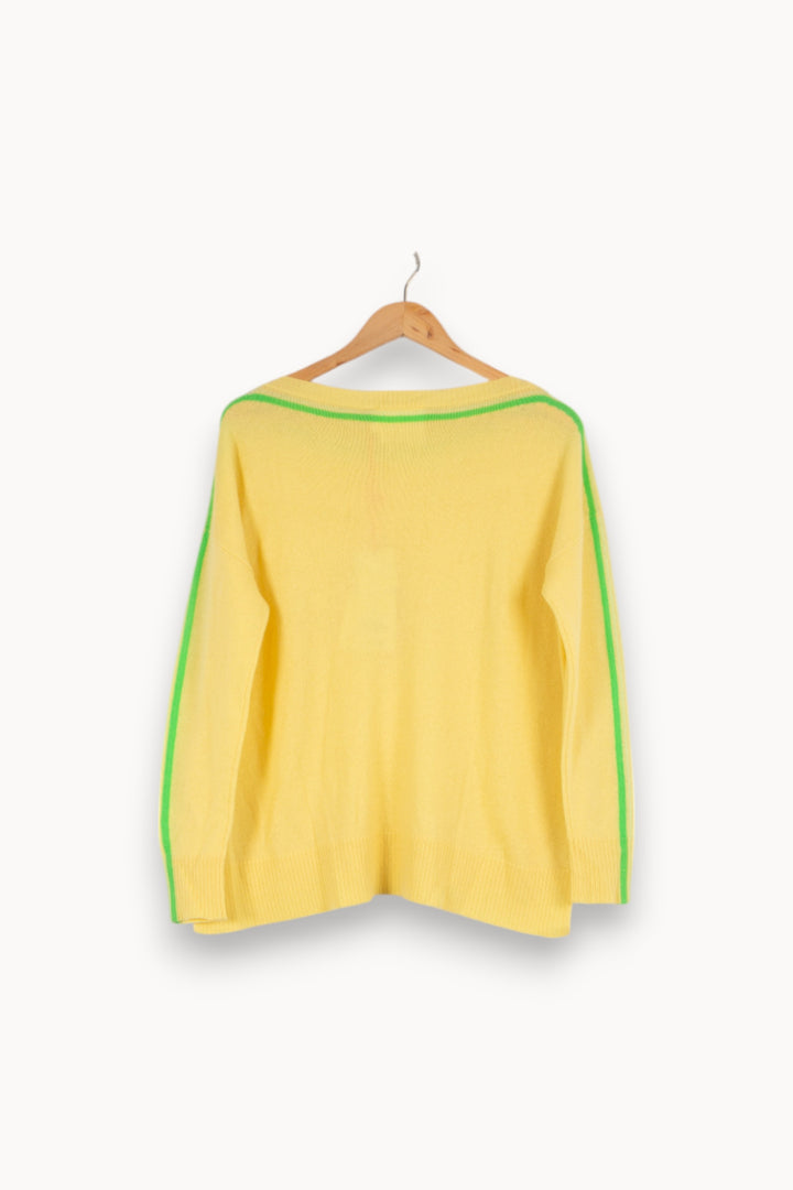 Pull en cachemire jaune - Taille S/36 de la marque Absolut Cashmere | PARAD40392 - Vendu par Paradigme - Image 3