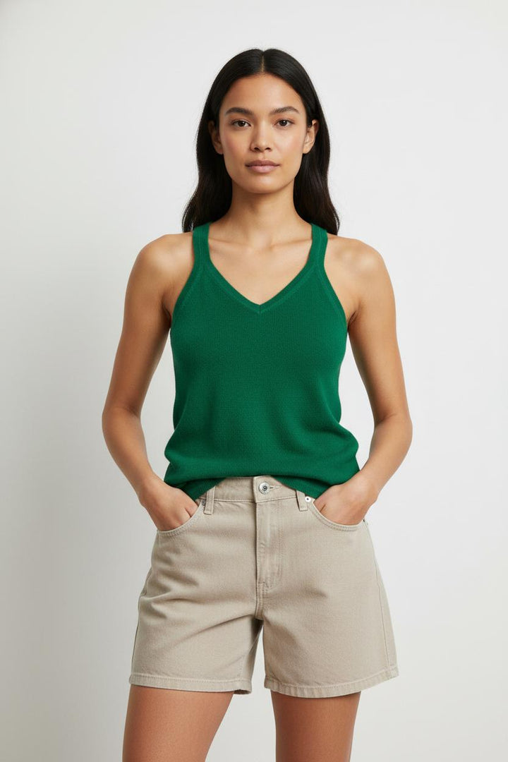 Débardeur en cachemire vert - Taille S/36