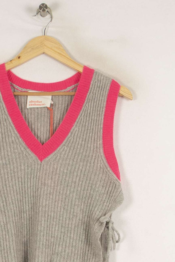 Gilet en cachemire gris - Taille S/36 de la marque Absolut Cashmere | PARAD40399 - Vendu par Paradigme - Image 2
