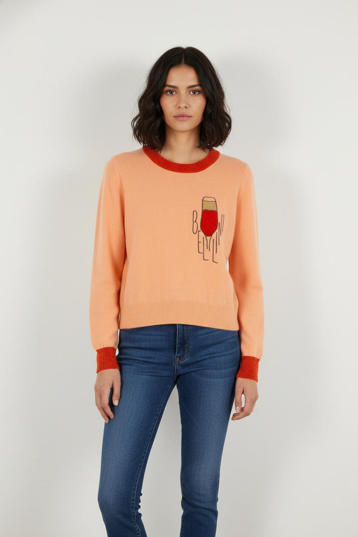 Pull en cachemire orange - Taille S/36
