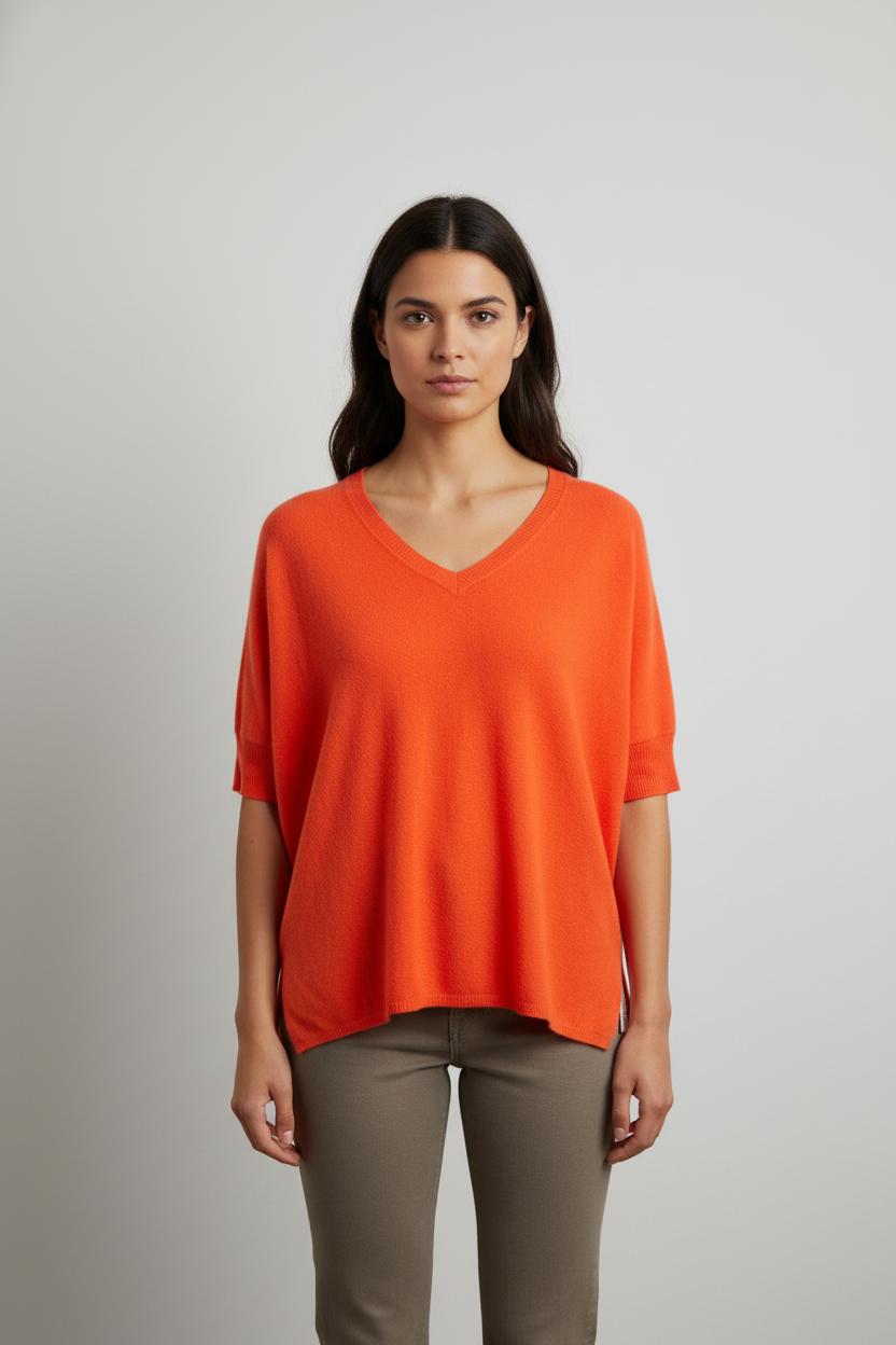Pull en cachemire orange - Taille S/36