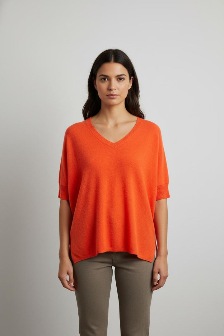 Pull en cachemire orange - Taille S/36