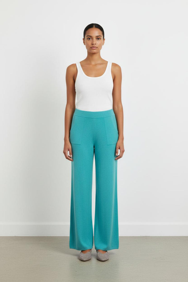 Pantalon en cachemire bleu - Taille S/36