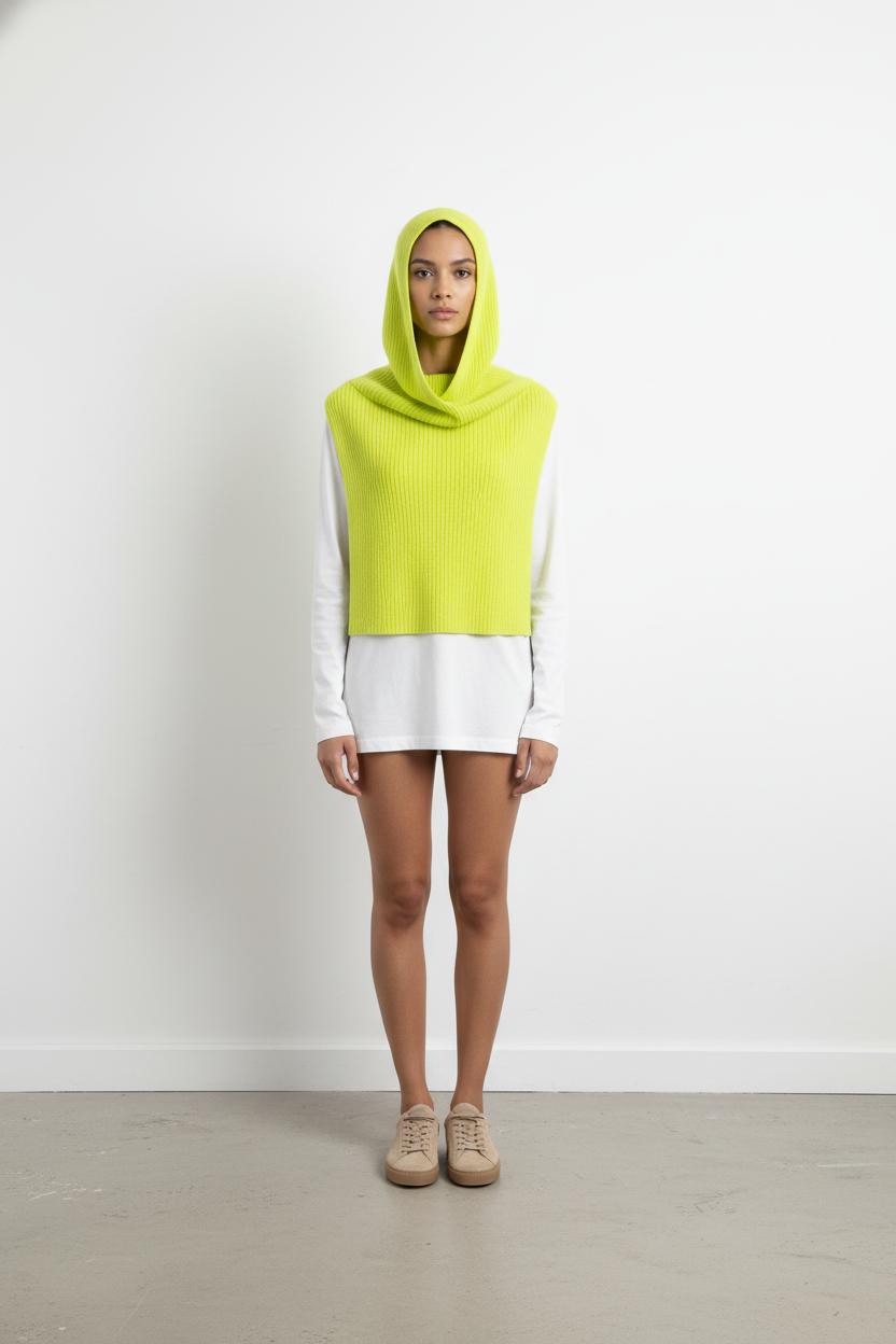 Cagoule en Cachemire Verte - Taille Unique