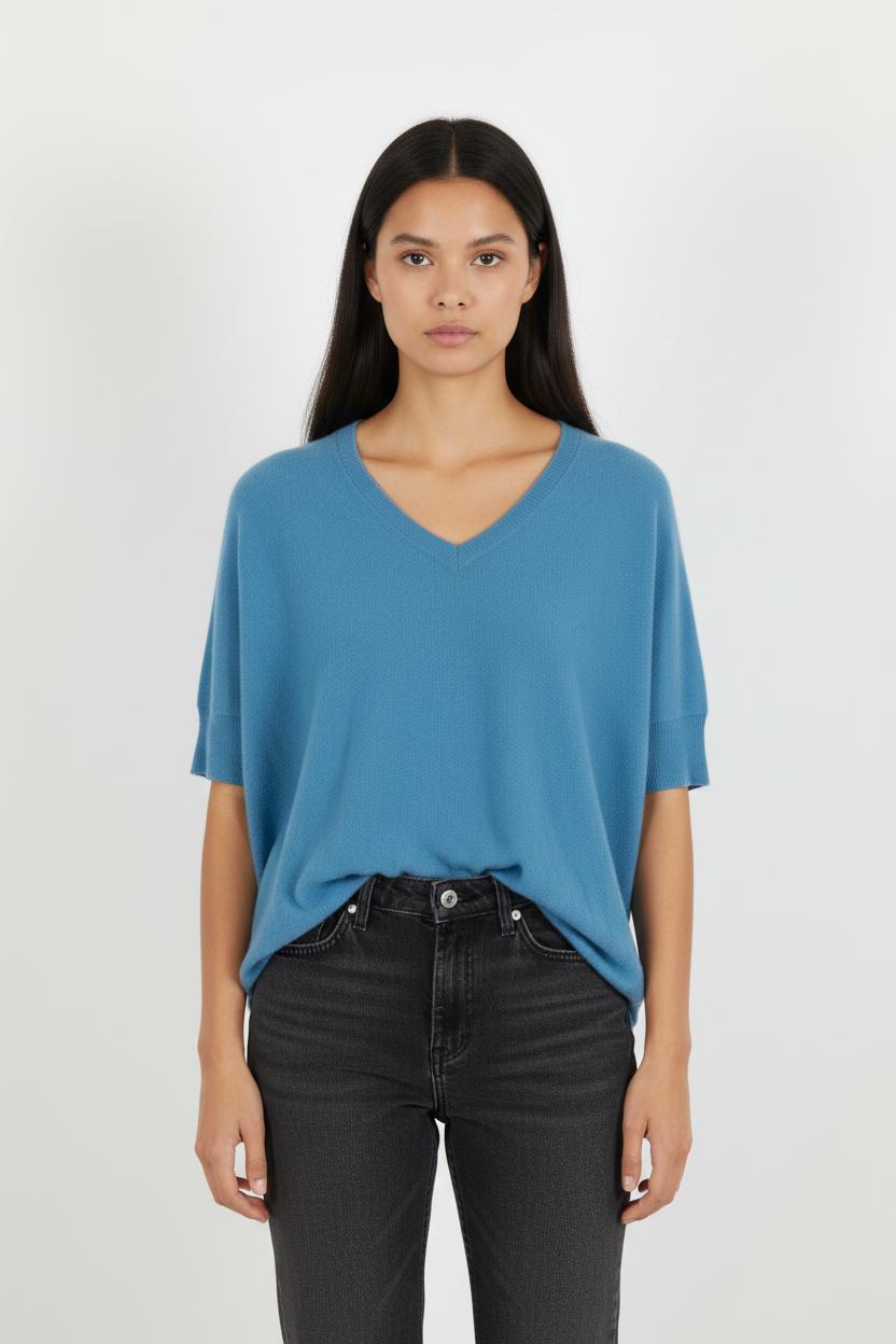 Pull en cachemire bleu - Taille S/36
