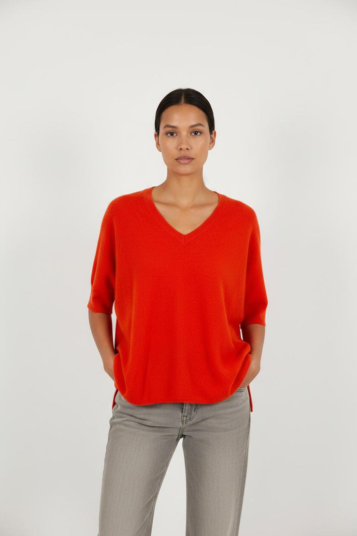 Pull en cachemire orange - Taille S/36