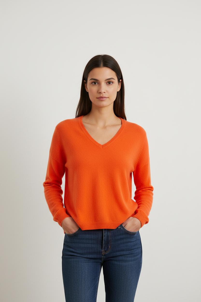 Pull en cachemire orange - Taille S/36
