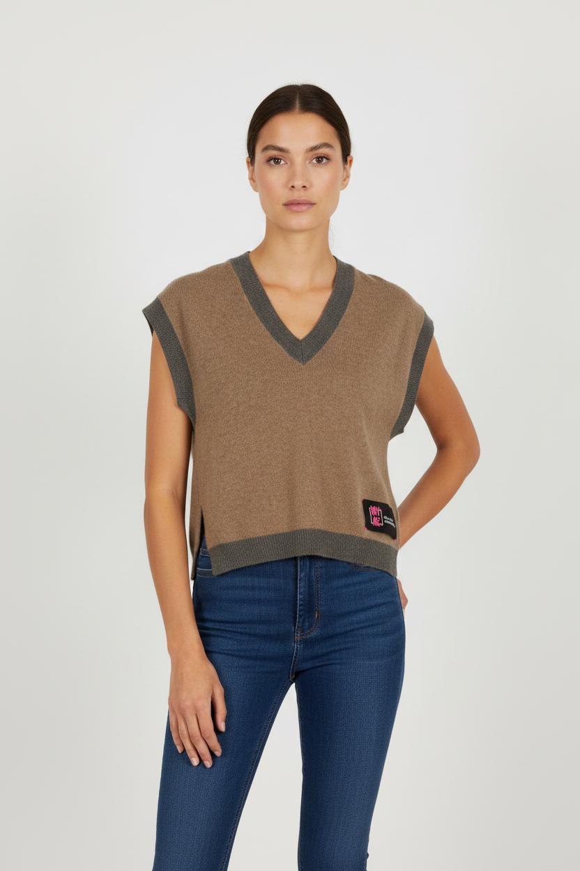 Gilet en cachemire marron - Taille S/36