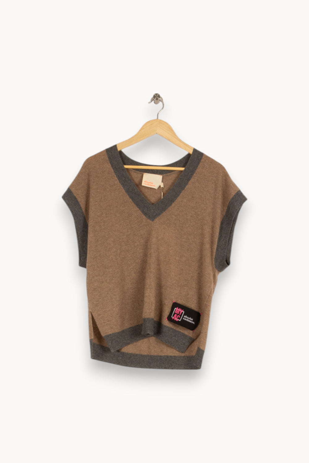 Gilet en cachemire marron - Taille S/36 de la marque Absolut Cashmere | PARAD40444 - Vendu par Paradigme - Image 1