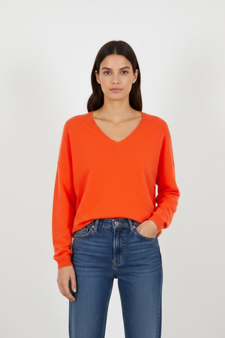 Pull en cachemire orange - Taille S/36