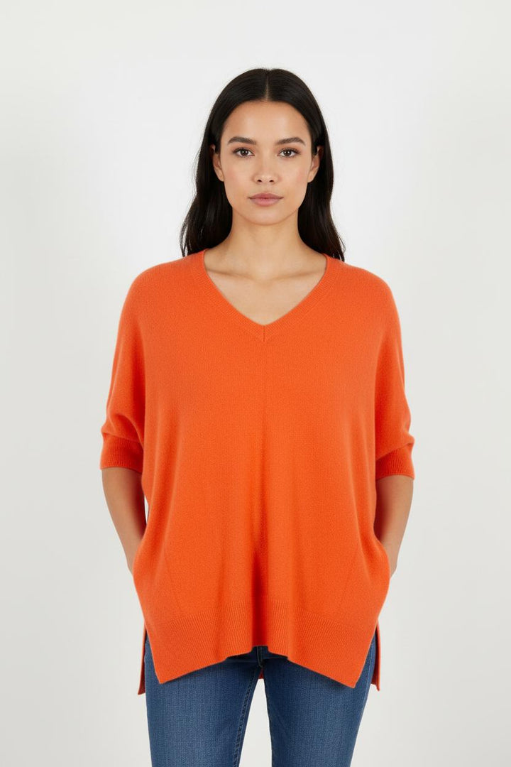 Pull en cachemire orange - Taille S/36