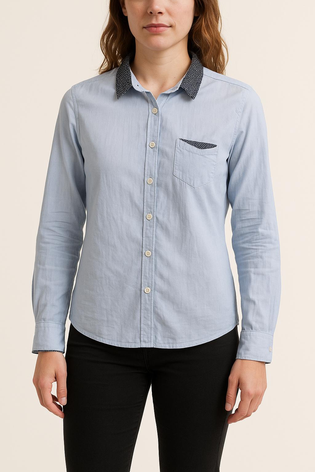 Chemise bleue rayée - Taille M/38 de la marque IKKS | PARAD40498 - Vendu par Paradigme - Image 1